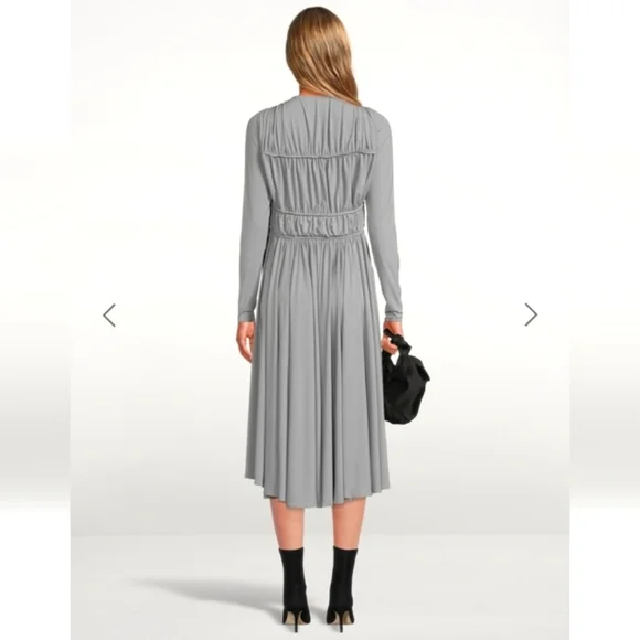 TOVE Ruched Tie Front Lexi Light Grey Semi-formal Dress - Picture 2 of 15